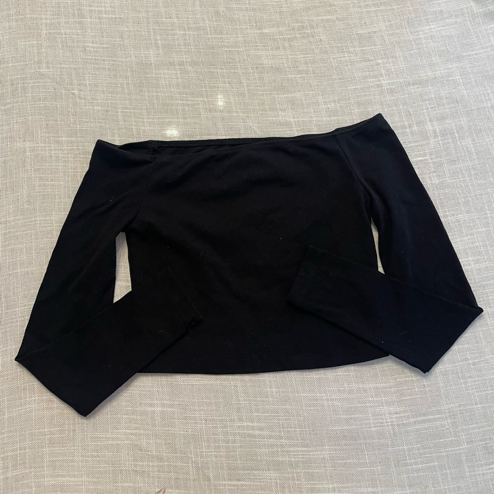 Black long sleeve off the shoulder top